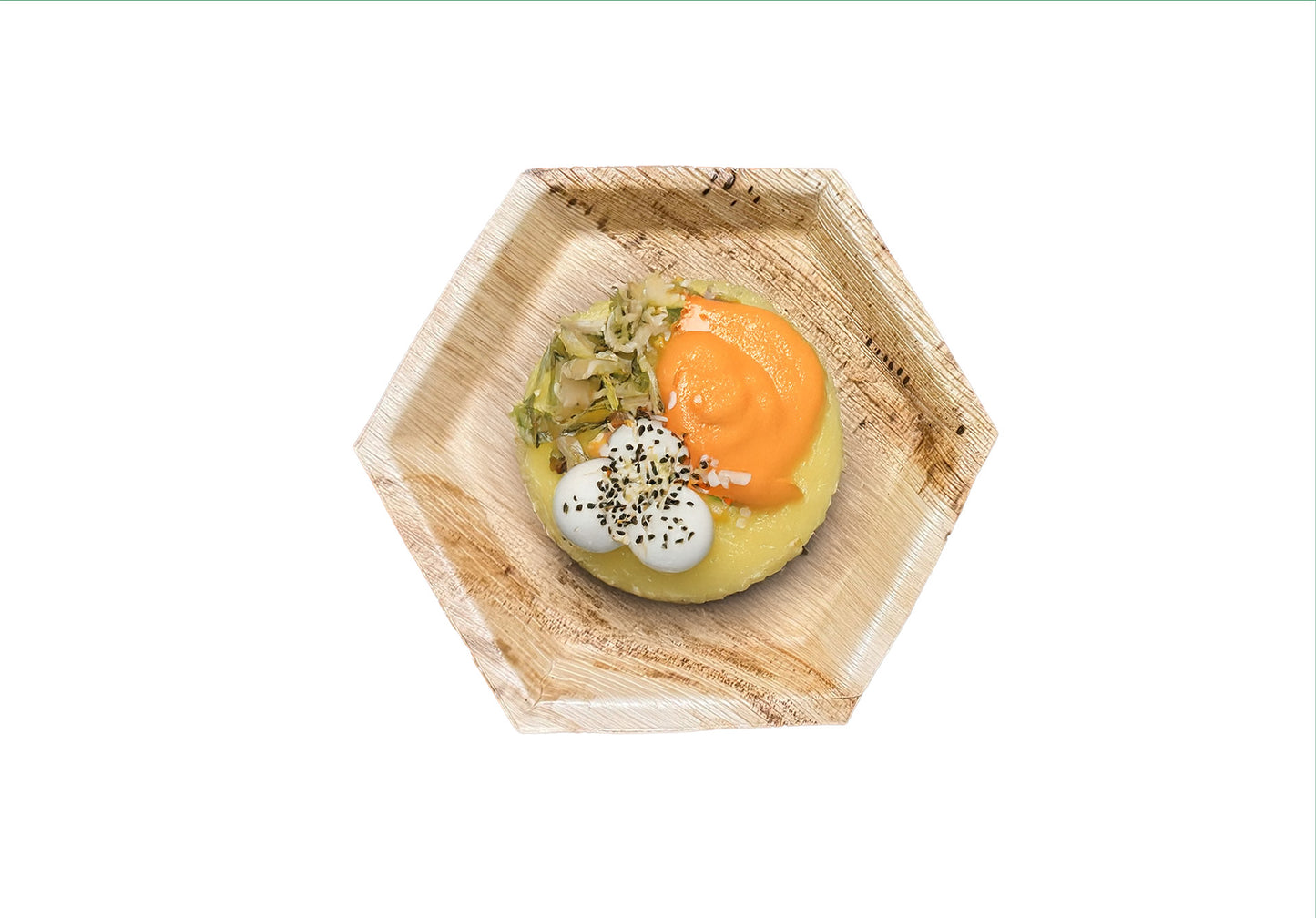 10" Deep Hexagonal Plate (Large, Palm Leaf)