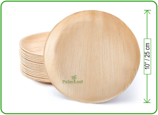 10" Round Plate (Large, Palm Leaf)