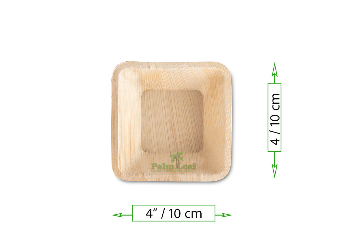 4" Square Bowl (Small) - Areca Palm Leaf Bowl