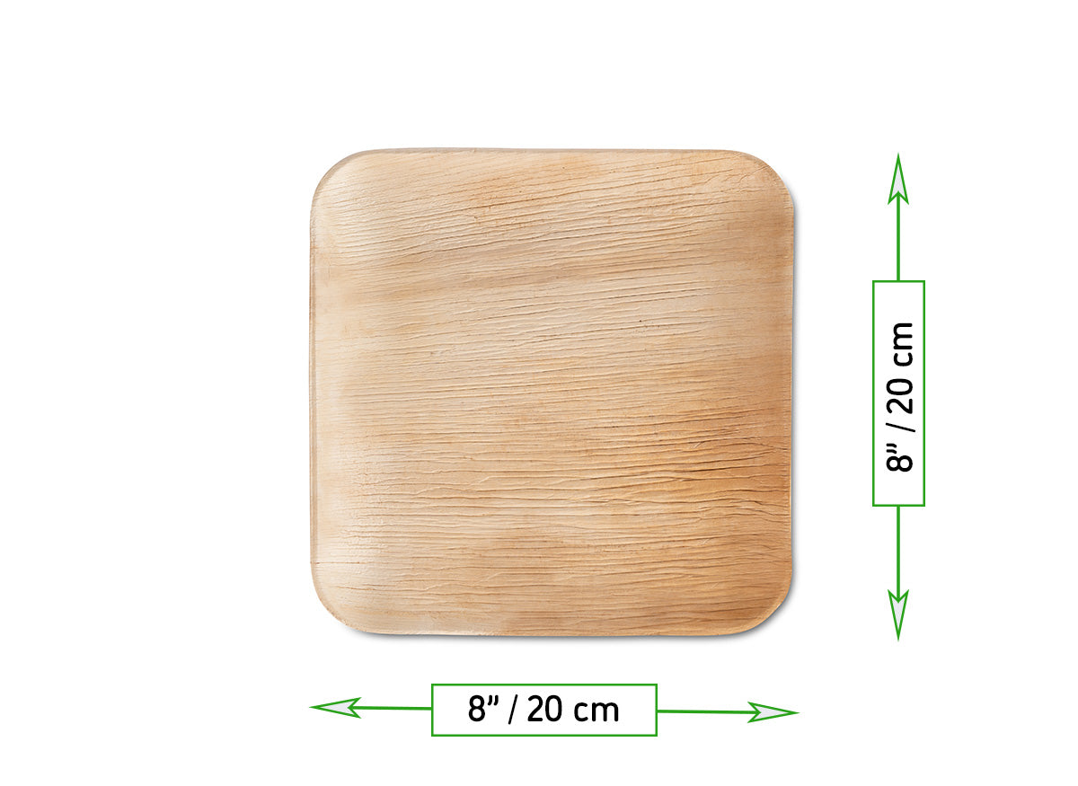 8" Square (Medium) - Areca Palm Leaf Plate