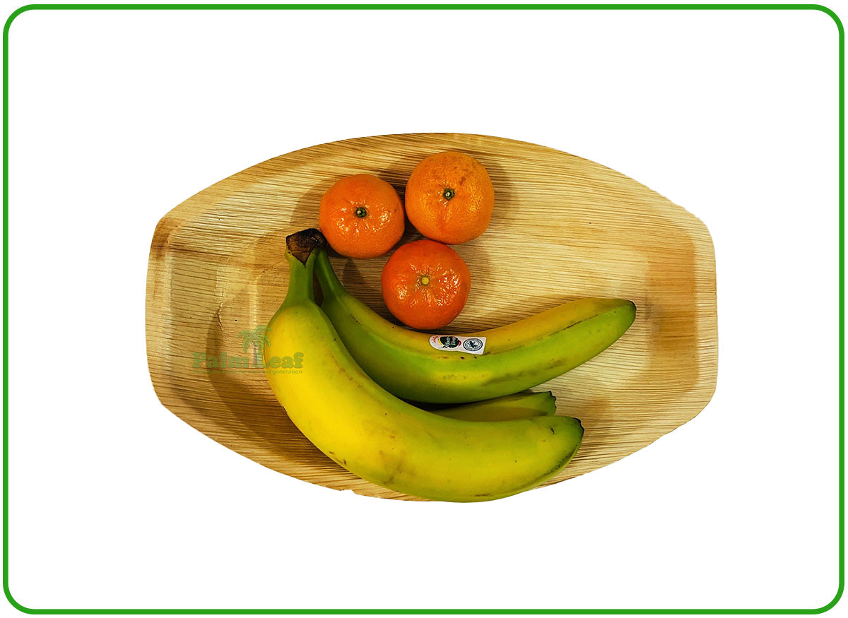 13" Oval Serving Platter (Large, Palm Leaf)