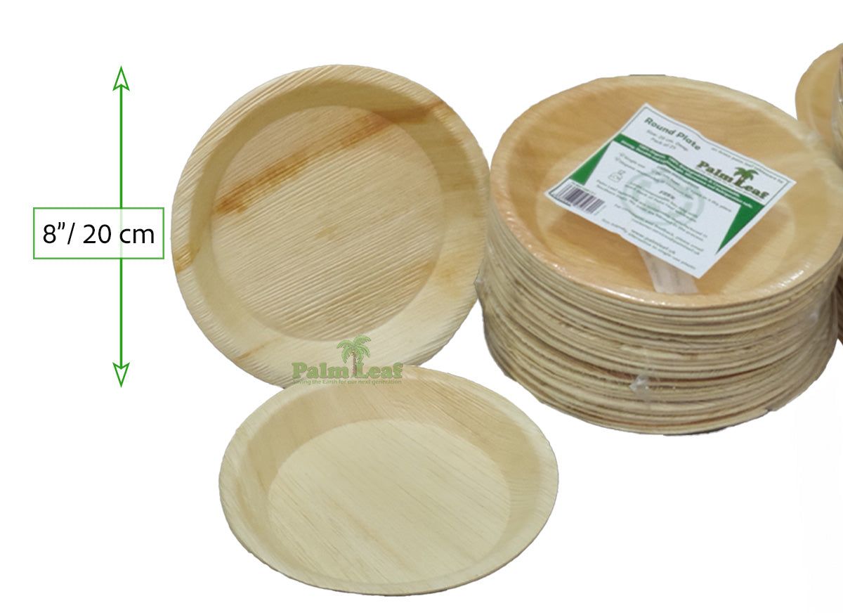 8" Deep Round Plate (Medium, Palm Leaf)