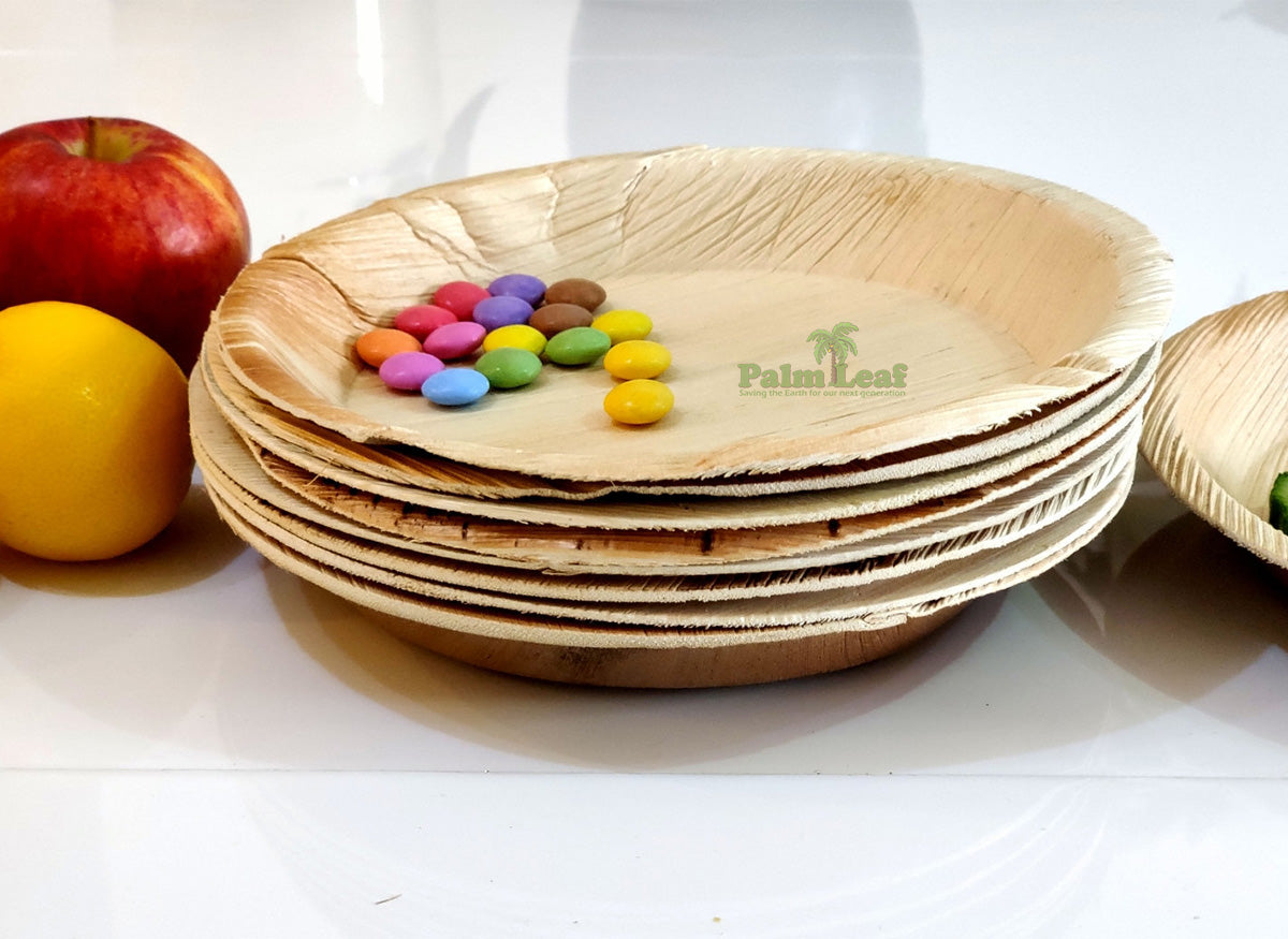 8" Deep Round Plate (Medium, Palm Leaf)